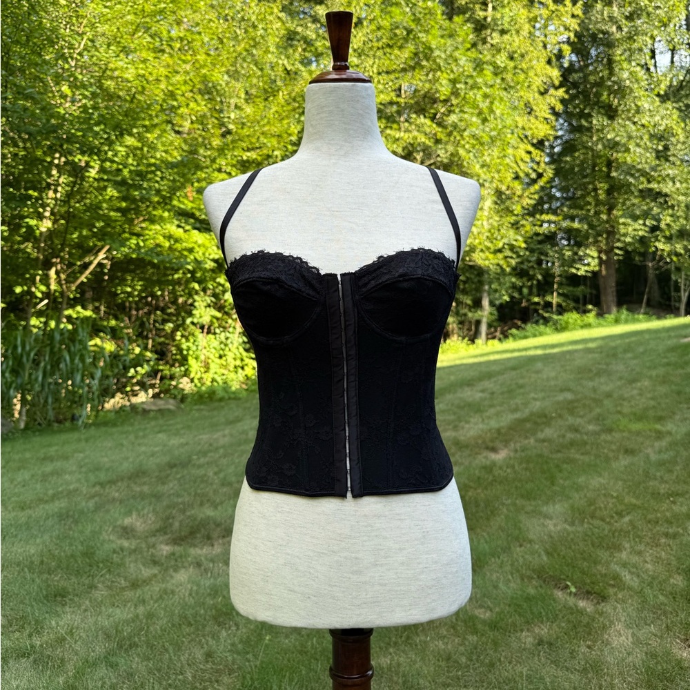 Black Lace Bustier Top